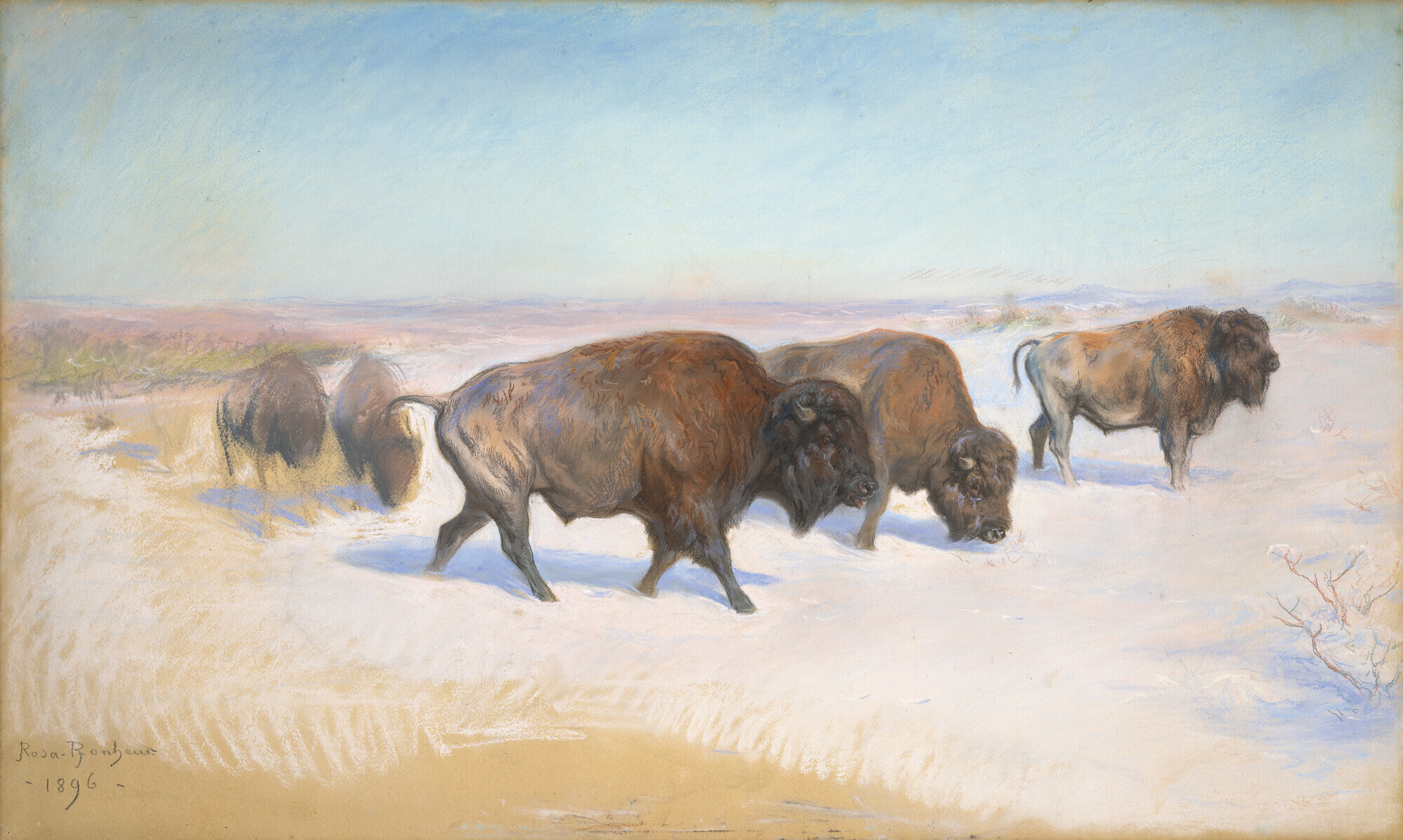 <strong>Le rêve américain de Rosa Bonheur</strong> 
<strong><em>L’Emigration des bisons</em></strong><strong>, un pastel inédit aux enchères le 20 mars</strong>